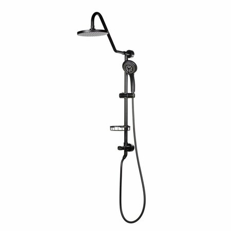 CHESTERFIELD LEATHER Kauai III Rain Shower System Matte Black 8in. CH3134012